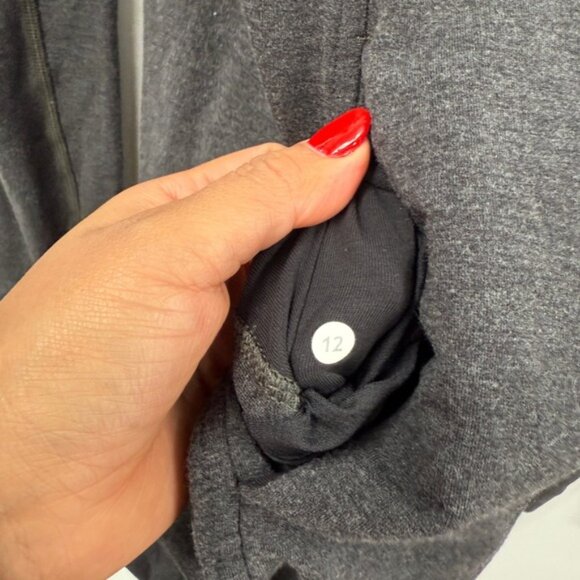 Lululemon Womens Open Cardigan Size 12 Stretch Modal Jersey Wrap Jacket gray - Picture 7 of 14